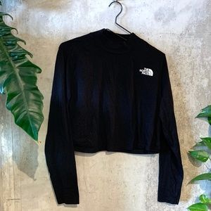 The North Face Black Cropped Long Sleeve Shirt (XL)
